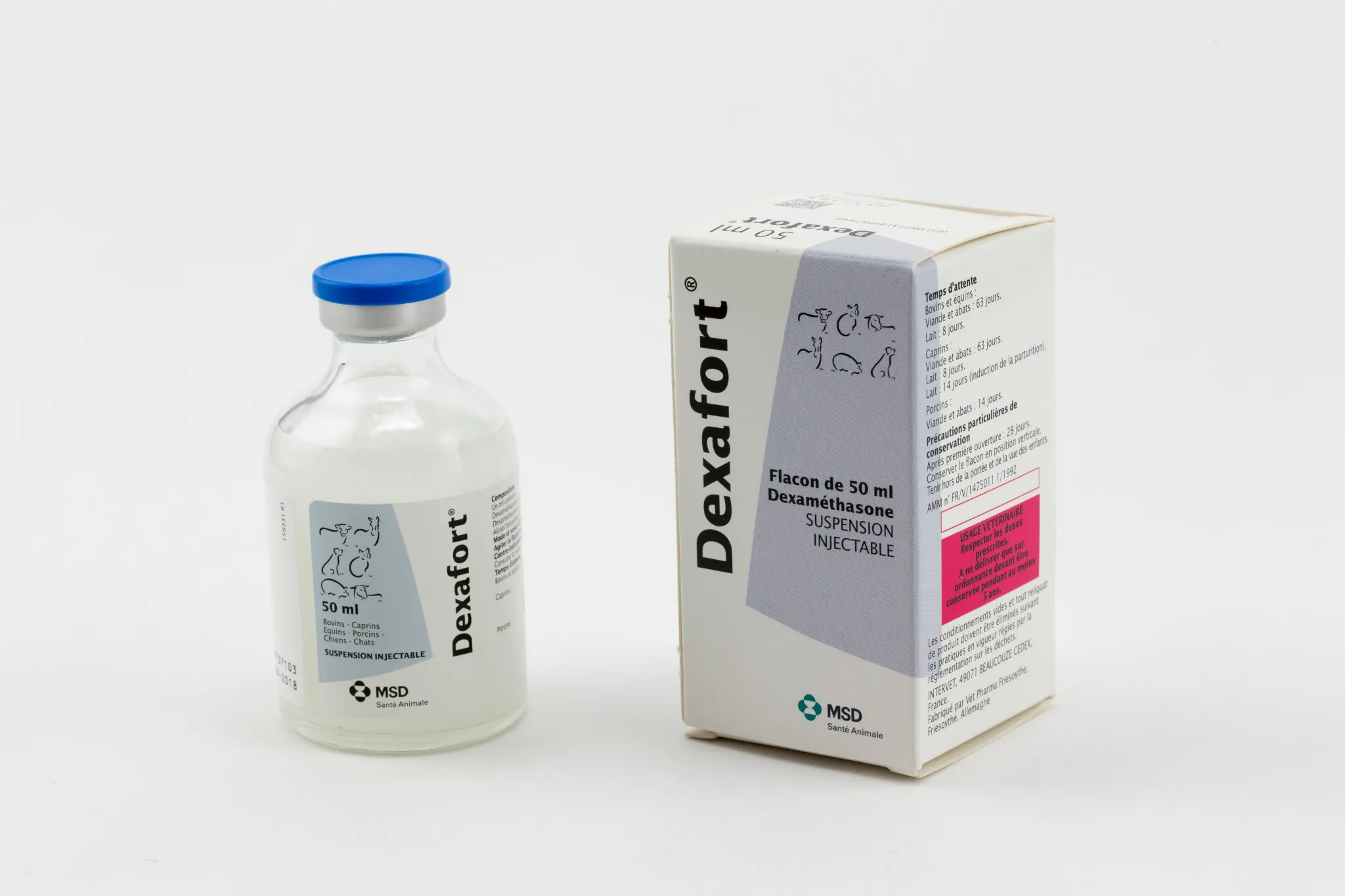 Boîte de Cobactan LC (céfquinome 75 mg) avec une seringue intramammaire, pommade pour vaches laitières de MSD Animal Health.