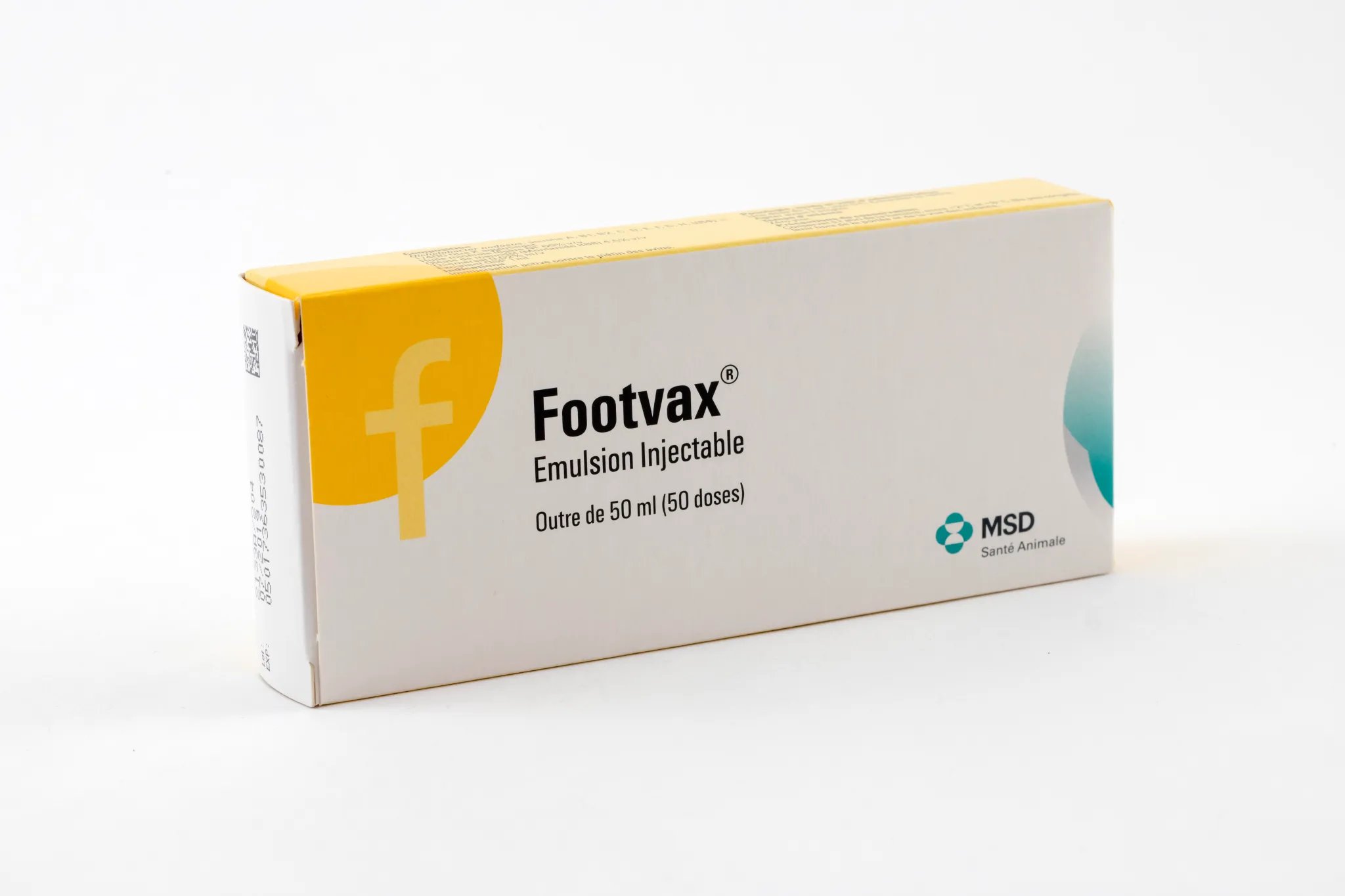 Boîte et seringue de Finadyne 50 mg/g Pâte Orale (flunixine), boîte de 6 seringues de 10 g pour chevaux de MSD Animal Health.