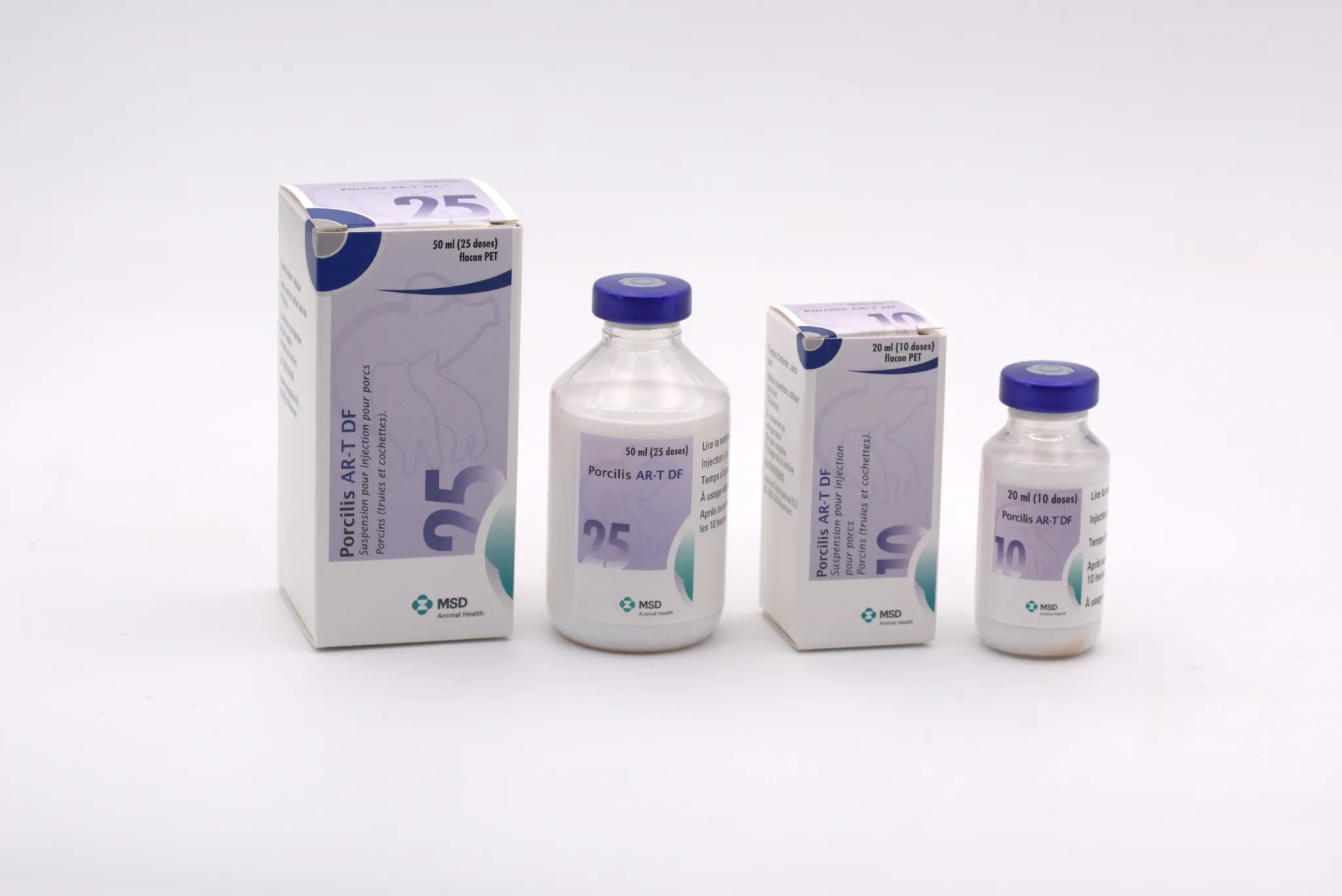 Flacons et boîtes de Porcilis AR-T DF suspension injectable pour porcins truies et cochettes MSD Santé Animale