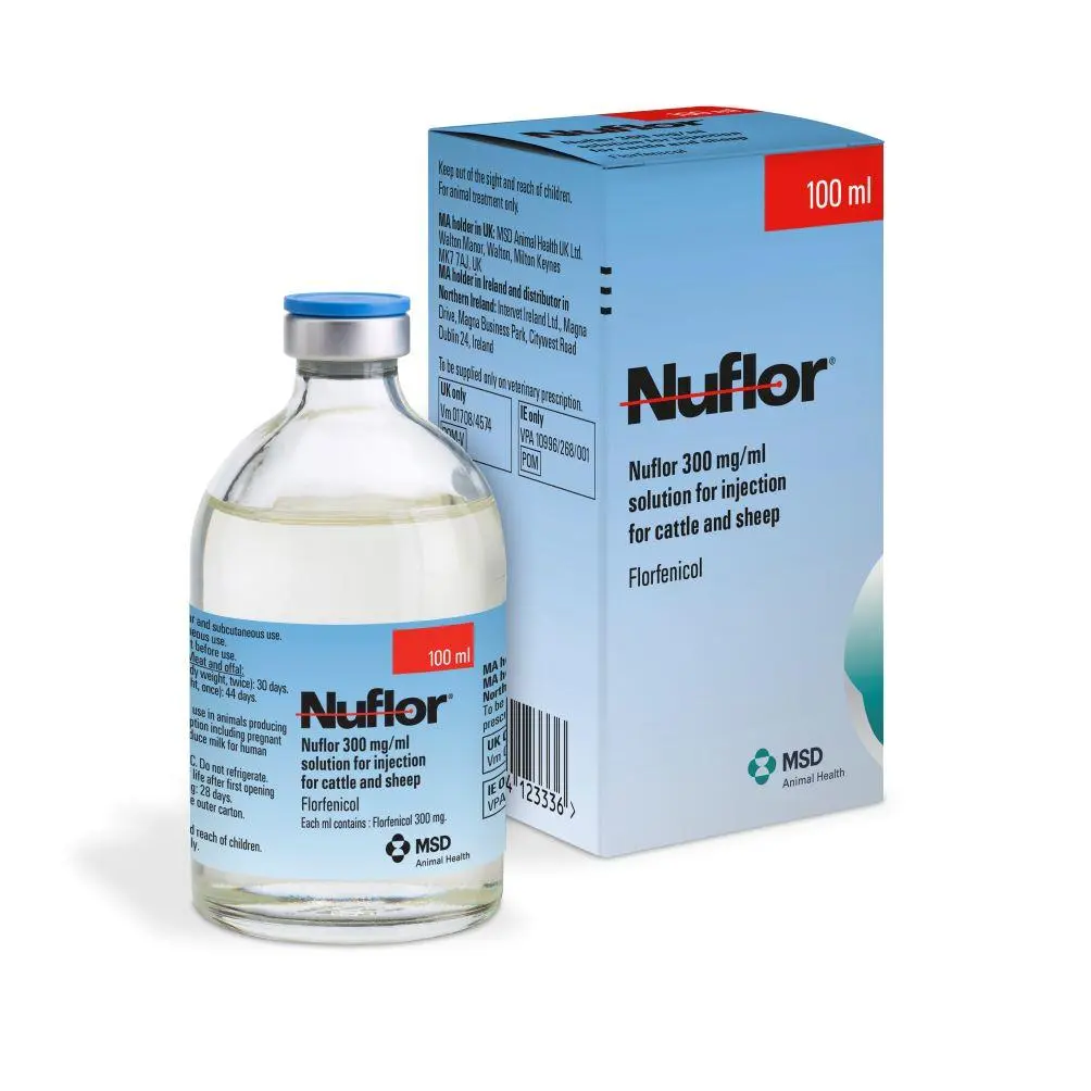 Flacon et boîte de Nuflor 300 mg/ml solution injectable pour bovins et ovins MSD Animal Health